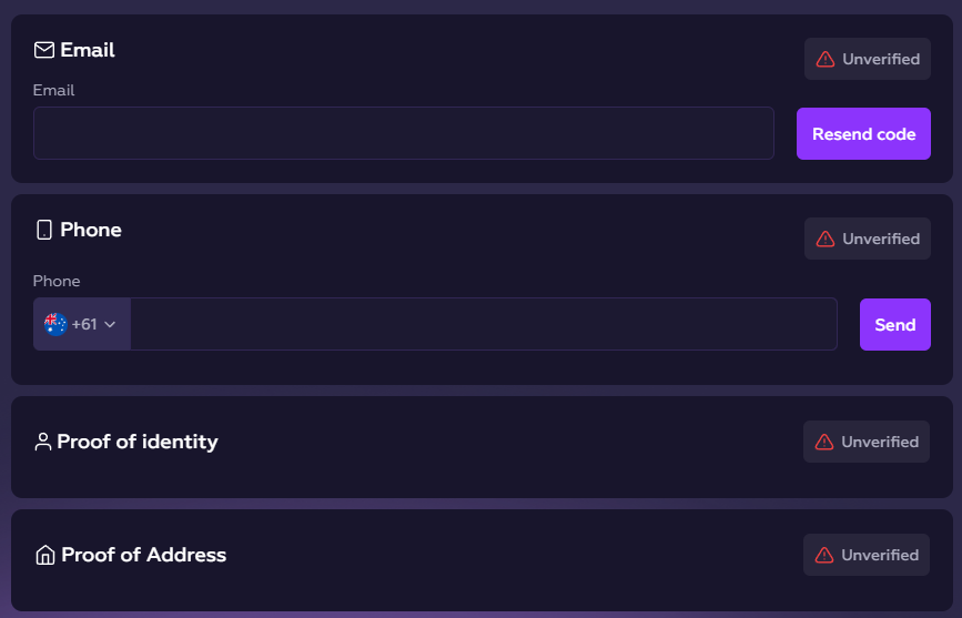 Playfina Verification Options